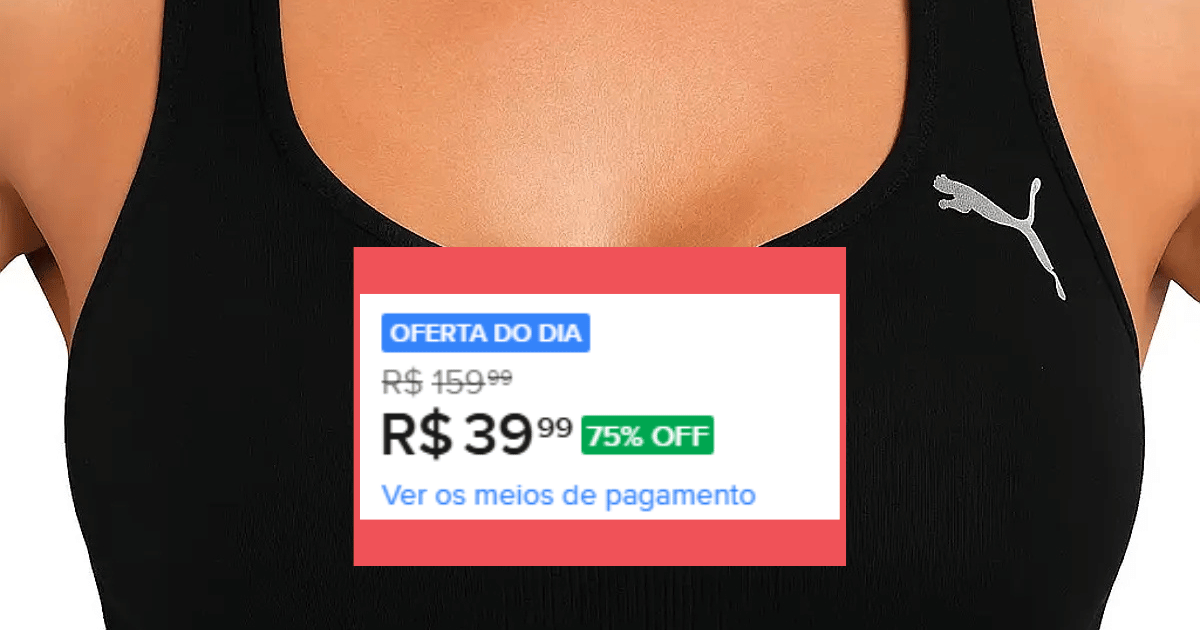 De R$ 159 , 99 por R$ 39 , 99 7(5% OFF) 